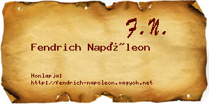 Fendrich Napóleon névjegykártya